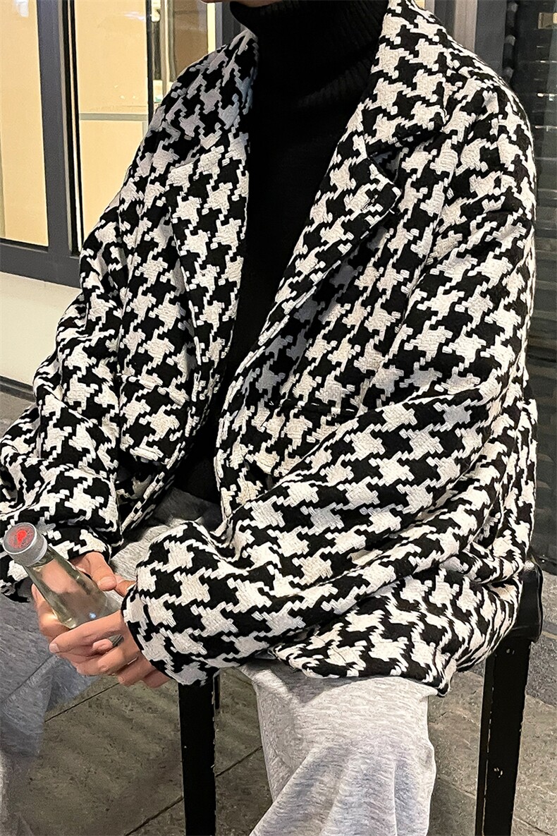 港风宽松毛呢大衣风衣外套KD378-P95,男装风衣,电商D312-1