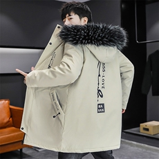 2025冬季男士派克服中长款冬季加绒加厚风衣连帽外套潮MY103-P90，男装风衣，星座1402-1