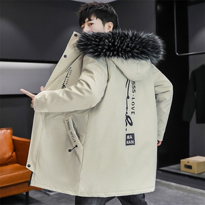 2025冬季男士派克服 中长款冬季加绒加厚风衣连帽外套潮MY103-P90图片