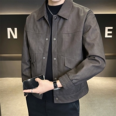 25885-M-4XL-P145店主风秋季男士休闲翻领复古做旧皮衣夹克外套，男装皮衣，电商B255