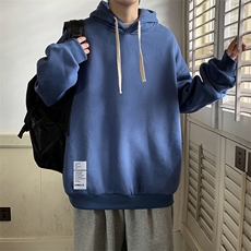 纯棉连帽卫衣男大码运动帽衫宽松薄WY2045-P35加绒款-P40，男装卫衣，电商A040