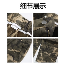 美式高街长裤子男款多口袋迷彩宽松直筒工装裤25XK67087特批35，男装工装外套，电商A042