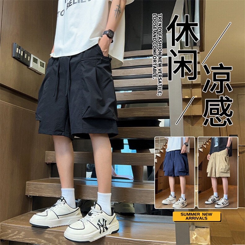 抖音品质短裤男设计感潮牌扎染宽松大口袋A146-GY525特p30量大优,男装牛仔裤,HDA146