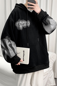 7XL-M货足 港风卫衣男2023春季新款学生休闲连帽上衣加肥加大码图片