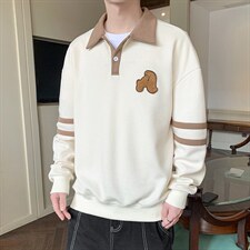 秋季新款卫衣店主风翻领毛巾贴套头落肩长袖上衣VE55134-P37控68，男装卫衣，星座717