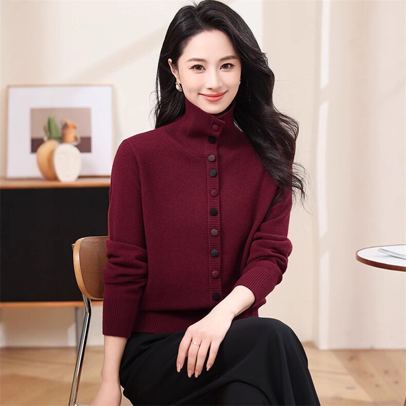 bao现货2025秋冬圆领领毛衣女士套头长袖秋冬打底针织衬衫,商品下架区,韩然一族
