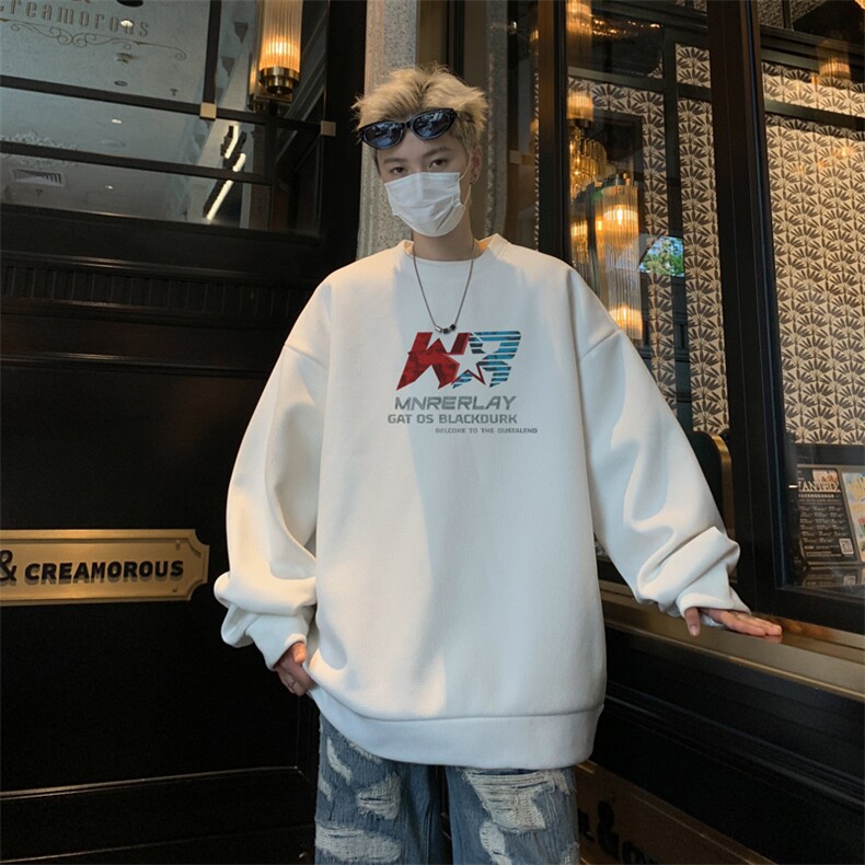 华夫格！华夫格上衣男圆领华夫格卫衣男大码长袖t恤男HY227-特P23,男装T恤,电商B367