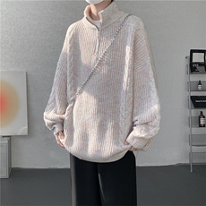MY7150-特P69软糯厚实设计感男女同款情侣大码宽松针织外套毛衣，男装针织衫/毛衣，电商A059