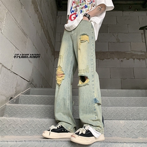 B221 美式ins高街暗黑系小众拉链直筒牛仔裤 LK23073-P65 控88图片