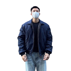藏青色加厚外套男款秋冬美式ma1飞行员夹克棉服cleanfit保暖棉衣，男装夹克，电商B371
