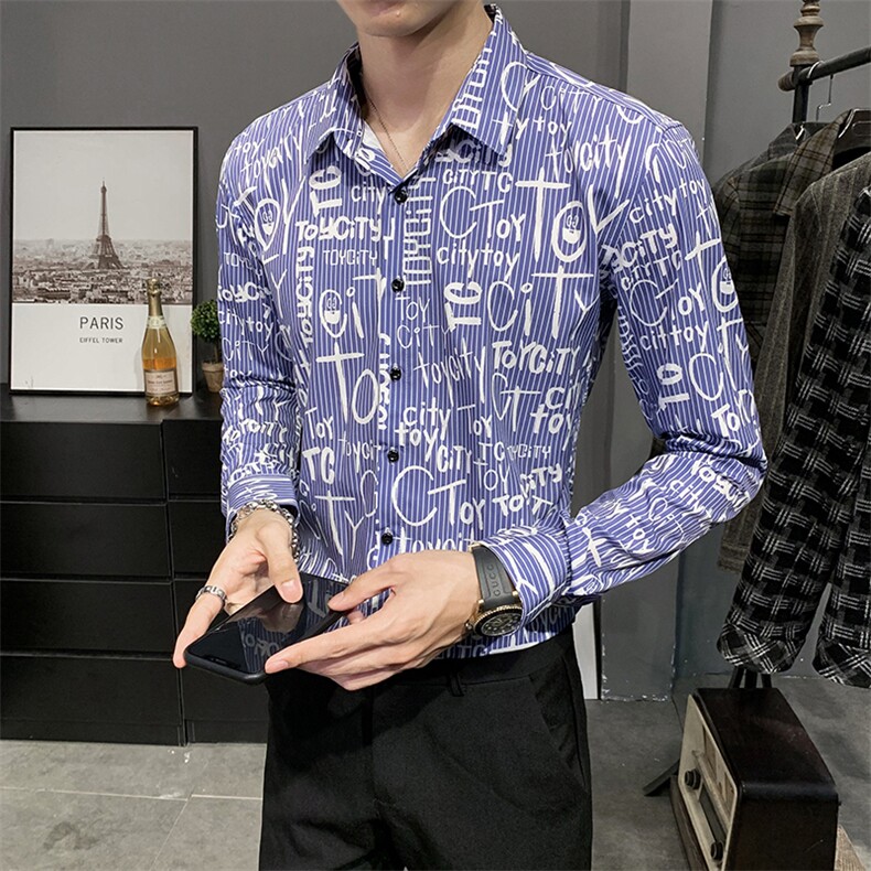 312A-5-133-P55  店主英伦韩版潮流衬衫休闲修身上衣图片
