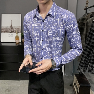 312A-5-133-P55  店主英伦韩版潮流衬衫休闲修身上衣图片
