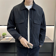 店主风春季新款条纹翻领夹克男士休闲长袖外套JK155-P110，男装夹克，电商A413