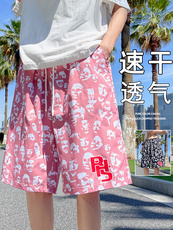 DK136沙滩短裤男夏新款美式休闲大裤衩速干泳裤薄款宽松五分裤子，男装休闲裤，星座304A-1