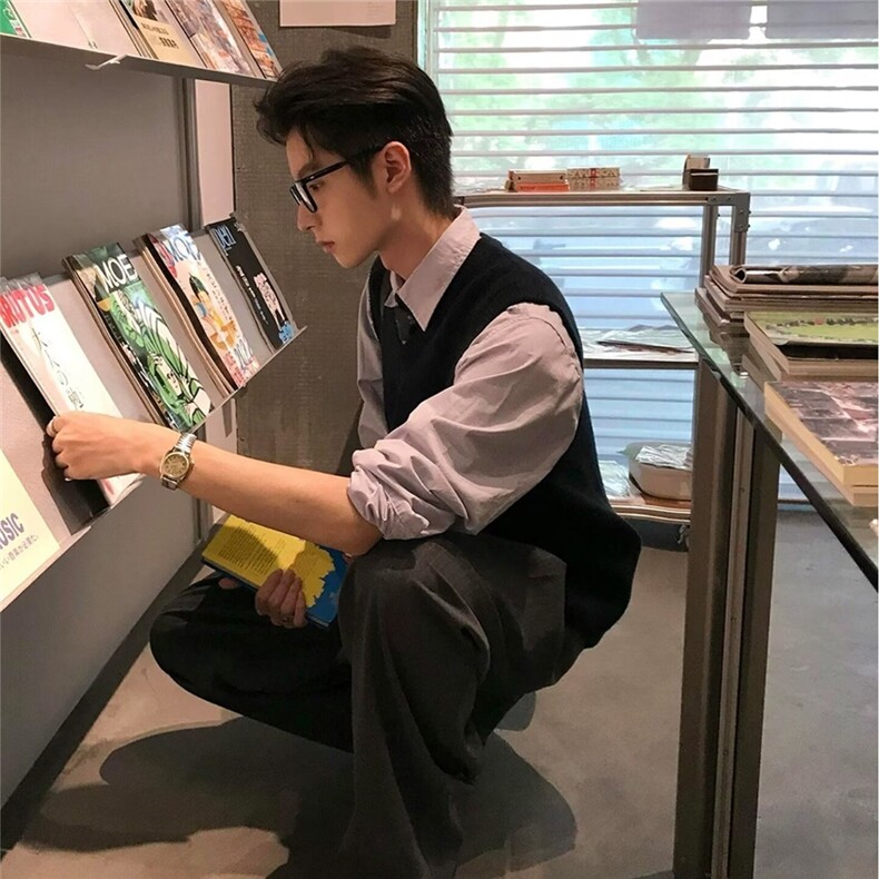 【高质量现货特批35】韩版V领百搭针织马甲610A-M3802,男装背心/马甲,星座610A