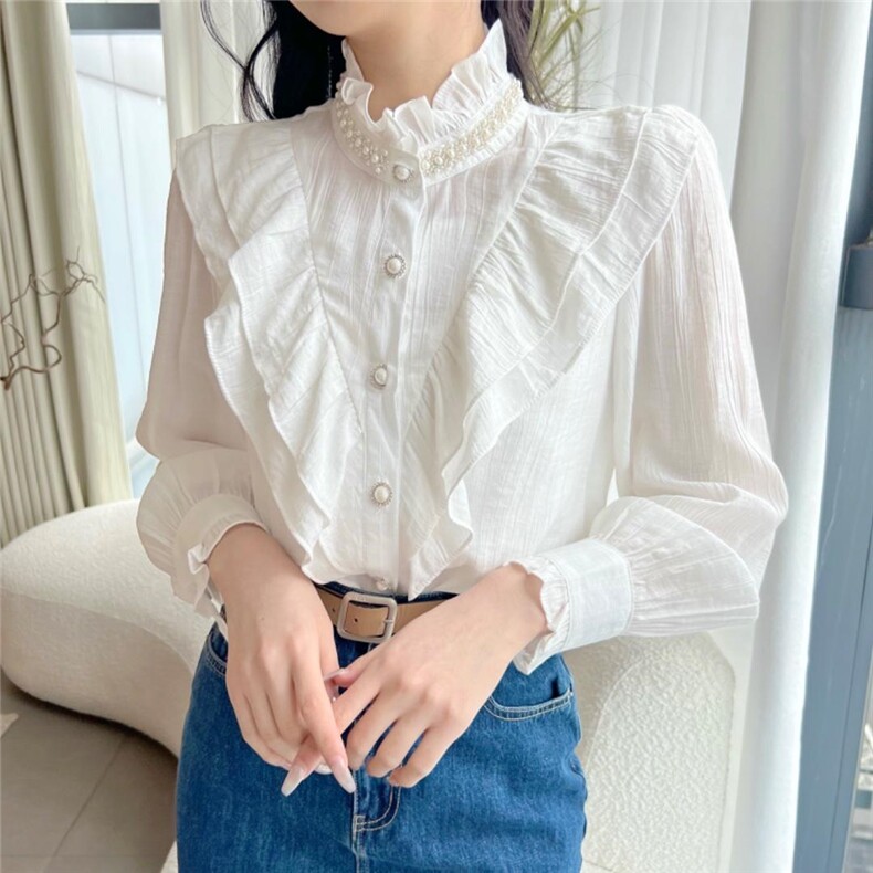 【现货】珍珠衬衫,女装衬衫,她她蜜制