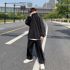 ins运动休闲套装冬情侣潮牌宽松两件套韩版男W5528-常规59-加绒73图片