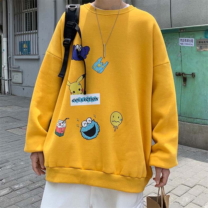 S6079-P35春季圆领卫衣男大码韩版宽松长袖外套男,男装卫衣,电商A040