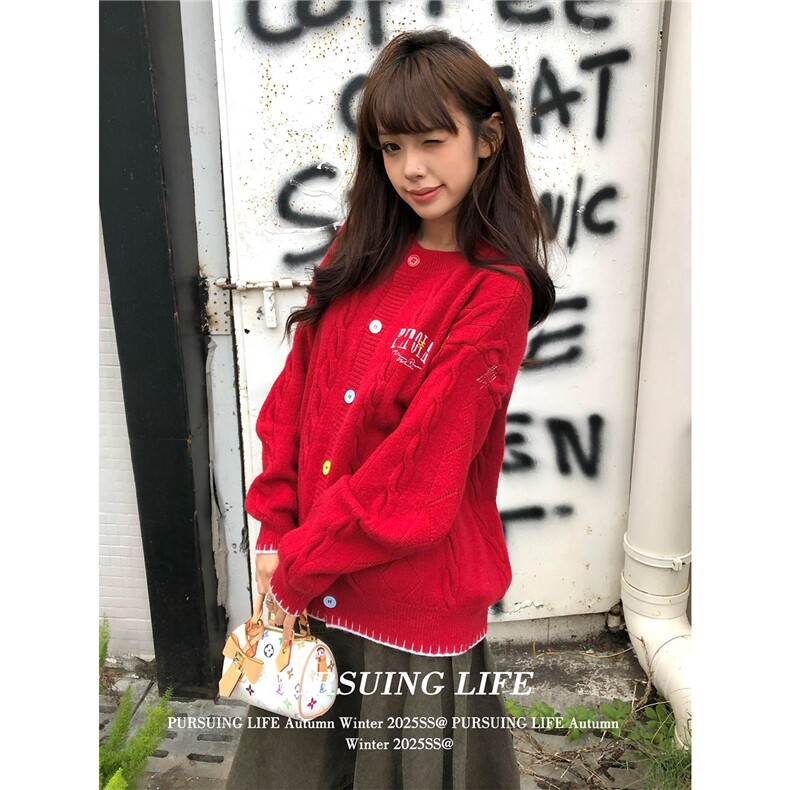 1506A/G65690/P59韩系复古圆领针织开衫女秋冬穿搭,男装卫衣,星座1506A