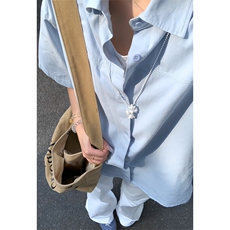 2025夏季新款港风女模大码简约百搭短袖衬衫M-5XHC25509-特P30，男装衬衫，电商A022