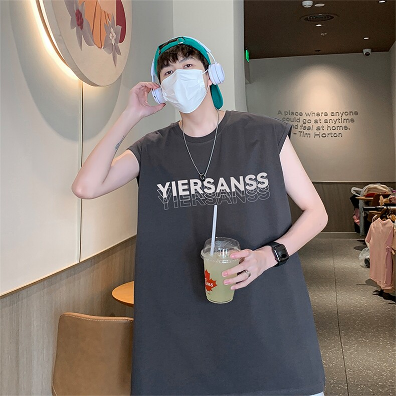 美式直播抖音得物品质纯棉250克无袖背心T恤T2525P25控39，男装背心/马甲，电商C408-1(原B339-1)