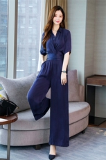 女装夏装2023新款套装时尚洋气气质翻领上衣高腰阔腿裤减龄两件套，女装套装/套裙，梦依杭