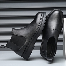 英伦风切尔西短靴男秋冬季套脚马丁靴高帮百搭烟筒靴机车工装鞋潮，男鞋切尔西靴，电商A223