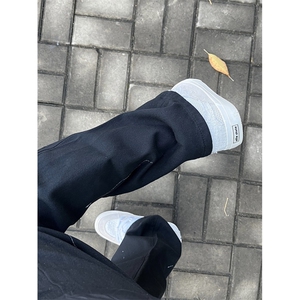 自家图，泼墨设计感牛仔裤男秋冬微喇叭cleanfit裤子-KZA36-P55图片