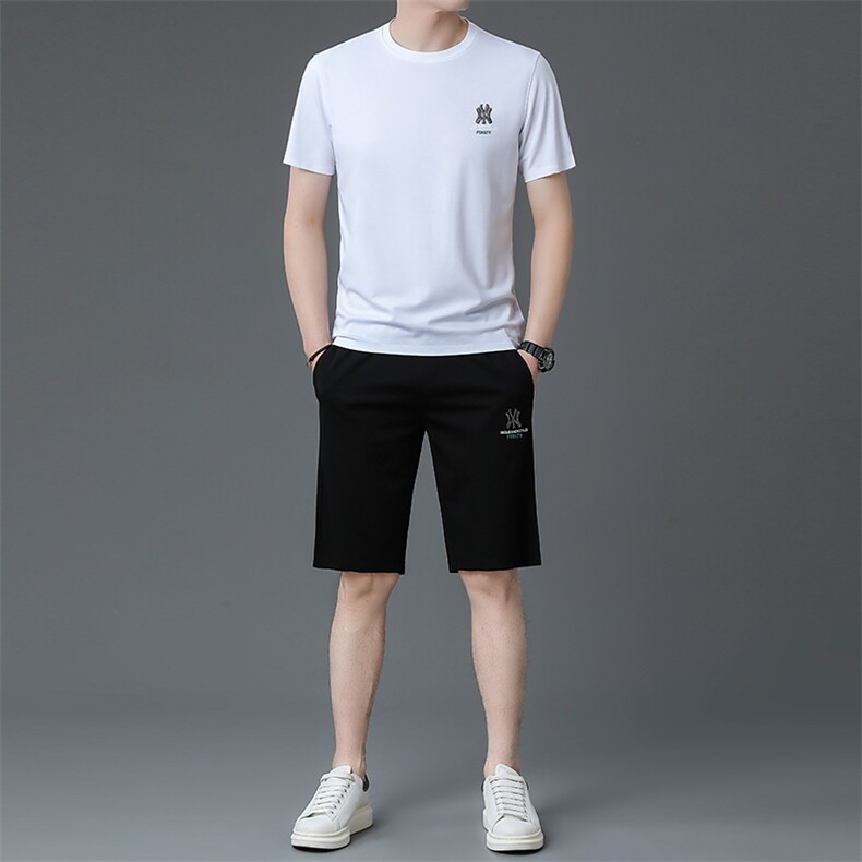 2023夏季新款时尚短袖男士休闲运动套装男式两件套,男装休闲套装,电商B212（原钱塘6029）