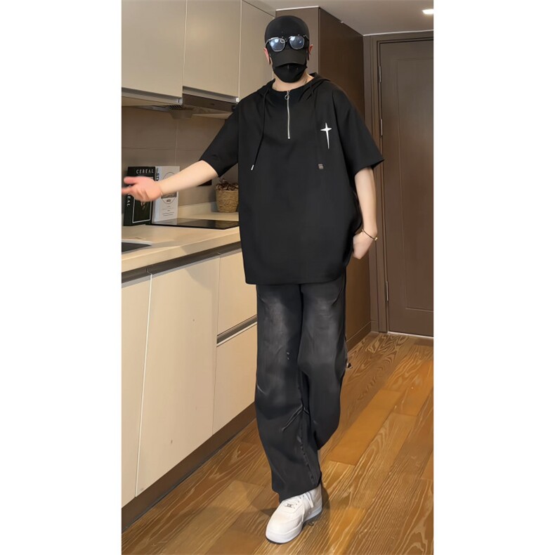 数据款！夏季新款重仓鹿皮绒连帽体恤RTM3215-P50控78,男装T恤,电商B370