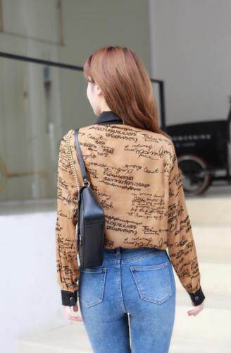 春季新款欧货时尚小衫，女装，青羽鹤