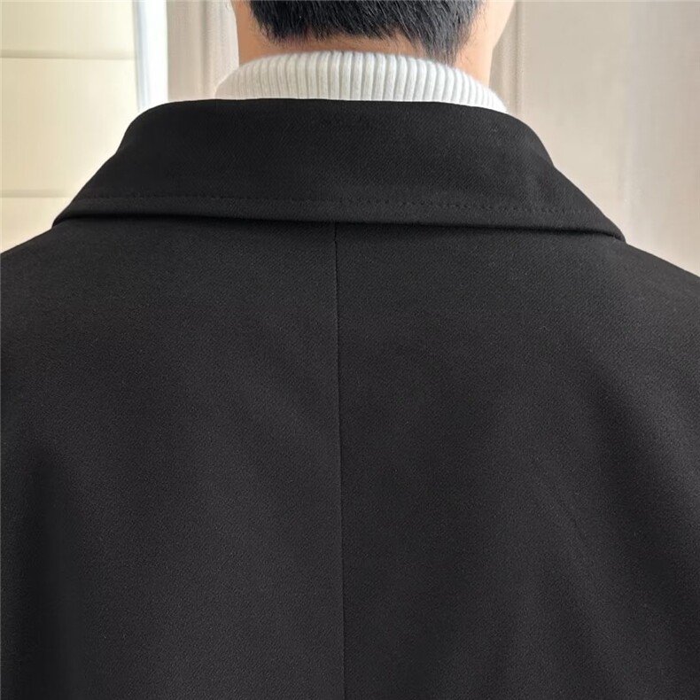 冬季毛呢大衣男中长款过膝西装领双排扣呢子风衣外套ins潮流,男装风衣,星座218-1（原230）