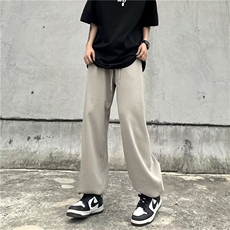 运动裤男夏季款针织卫裤子男韩版潮流灰色直筒裤学生宽松休闲长裤，男装休闲裤，四季星座218-1