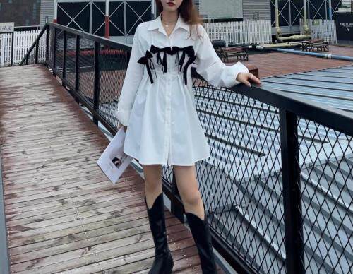 秋季新品，甜酷风，衬衣连衣裙，女装连衣裙，More-Lee