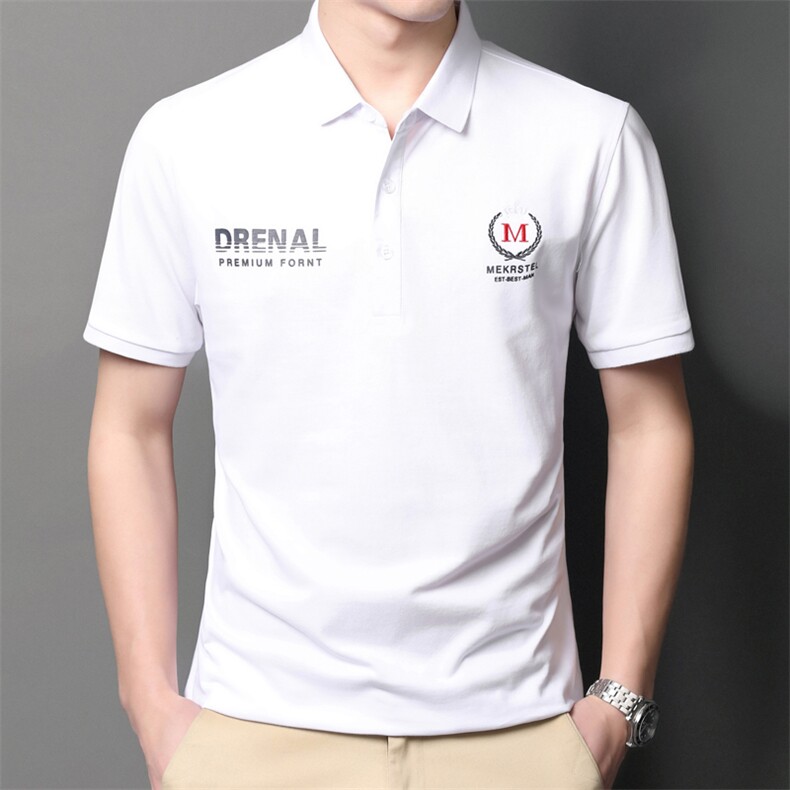 POLO衫男上衣半袖男装衣服男士体恤衫T恤潮牌休闲翻领爸爸短袖男图片