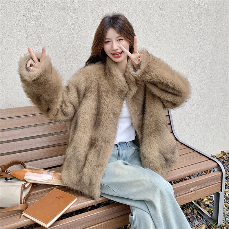 2025xian货冬款仿皮草毛毛外套B109-9868-235-338,女装皮草,2B109