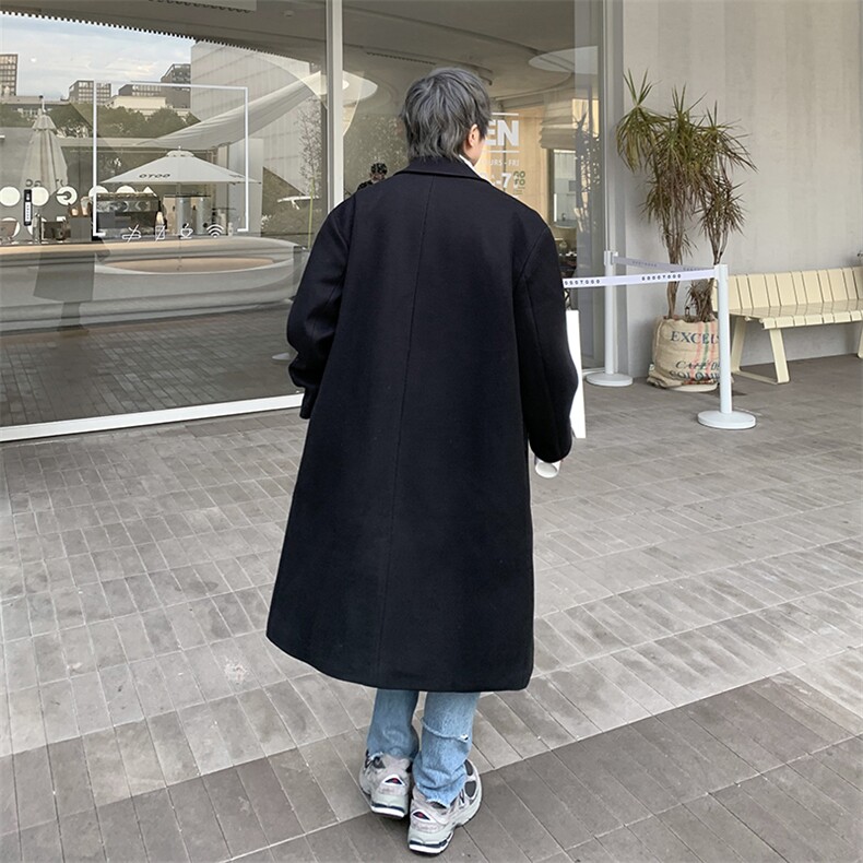 高品质秋冬毛呢大衣男中长款过膝西装领呢子风衣外套DY27P75,男装风衣,星座1013-1
