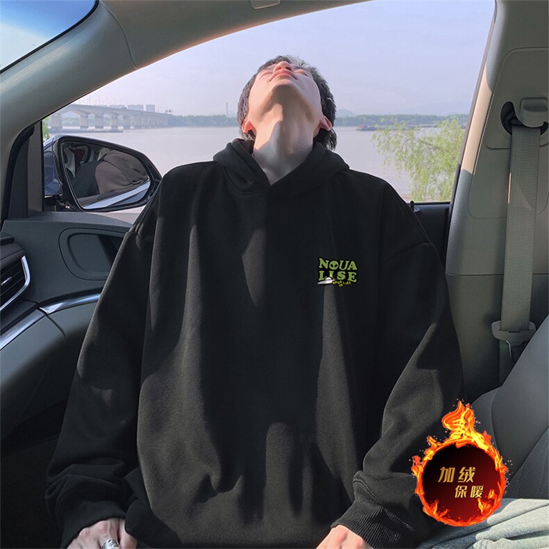 抖音得物供货可提供视频秋冬重磅美式宽松连帽卫衣WKD41,男装卫衣,电商A486