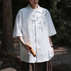 衬衫男士短袖韩版潮流文艺帅气2024夏季ins宽松外套CY736-P41，男装衬衫，星座412-3