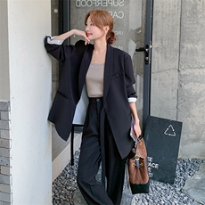 黑色西装外套休闲裤两件套女2025年春秋季新款独特高级感显瘦套装，女装套装/套裙，2C169