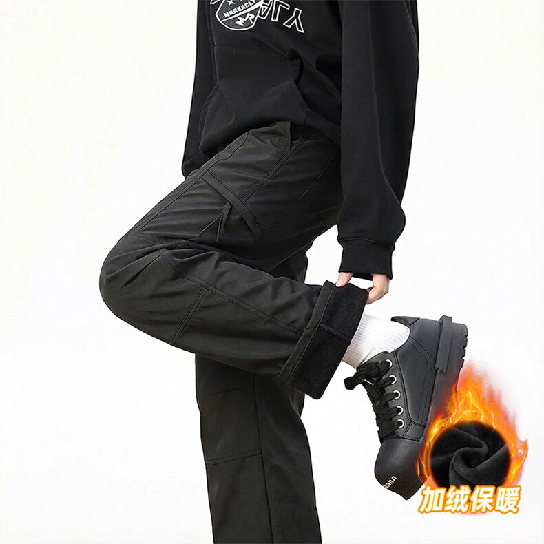 A178-K10022JR-P40加绒复古速干口袋工装裤男夏季薄款垂感阔腿裤,男装工装外套,电商A178