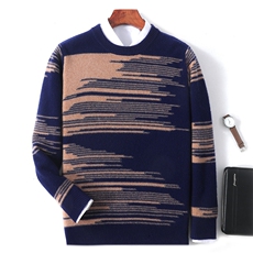 秋冬季新款舒适时尚百搭男士加厚圆领羊毛衫男装，男装羊毛衫，绒韵雅