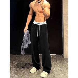 美式高街潮牌男女运动休闲裤直筒宽松卫裤慵懒显瘦休闲长裤子图片