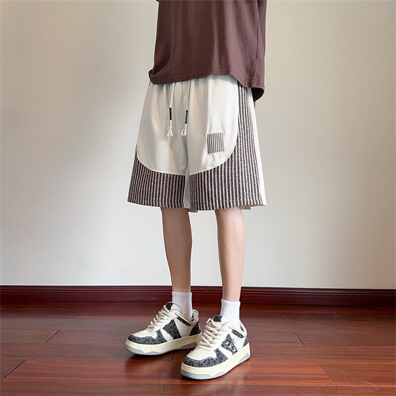 短裤男夏季美式复古拼接五分裤潮牌宽松大码XZ102B-1DK2510P30,男装牛仔裤,星座102B-1