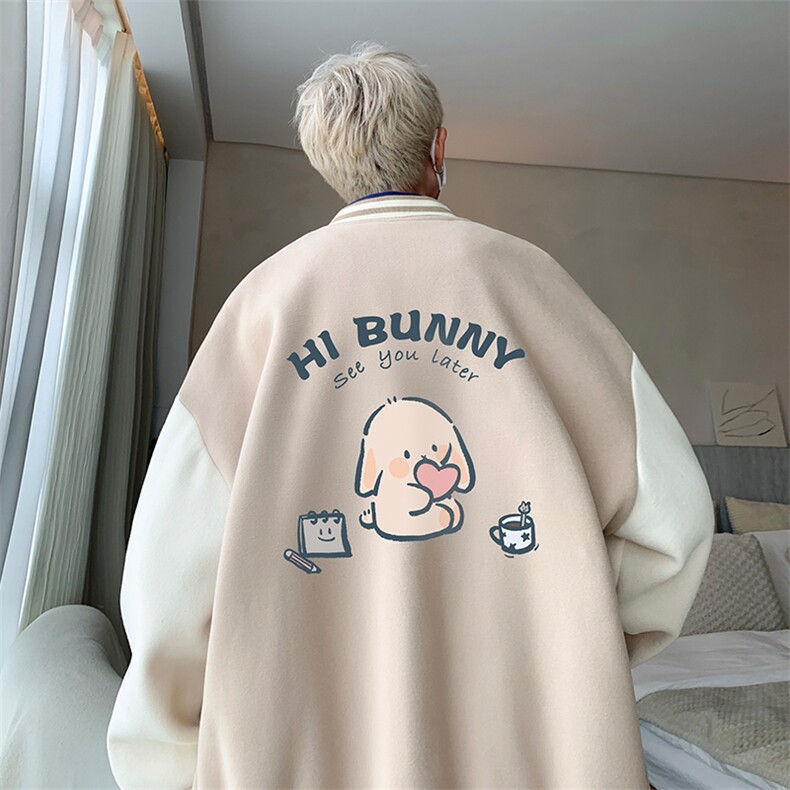 摇粒绒棒球服男大码开衫卫衣男夹克 BF86314-P65图片