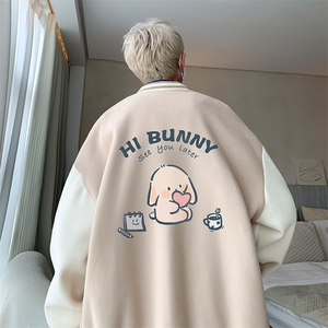 摇粒绒棒球服男大码开衫卫衣男夹克 BF86314-P65图片
