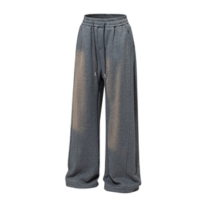 老钱风弯刀卫裤男美式痞帅纯色加绒立体设计运休闲裤K2601JR/P50，男装休闲裤，电商B318