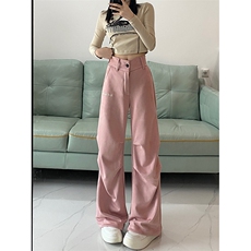 秋款男女鹿皮绒休闲裤字母印花褶皱抽绳束脚中性风长裤h972P50，男装休闲裤，星座1013-1
