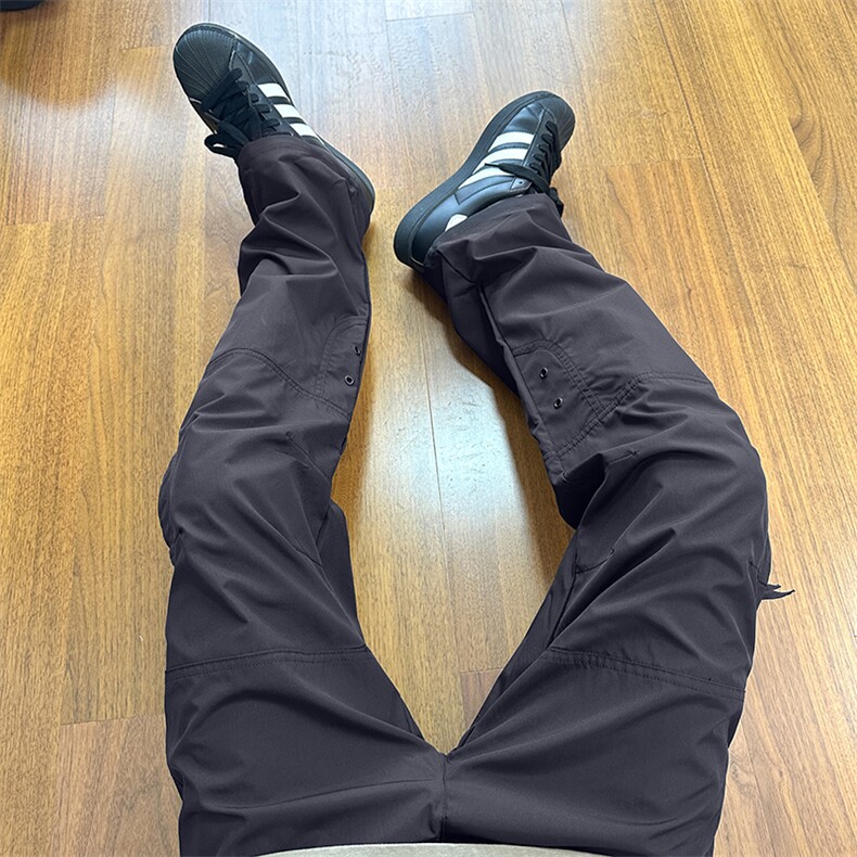 自拍图有大货美式复古口袋工装裤夏季新款设计感阔腿裤K65-P40，男装工装外套，电商A178