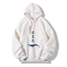 WY2261-P35加绒款-P40纯棉连帽卫衣男大码运动帽衫宽松薄，男装卫衣，电商A040